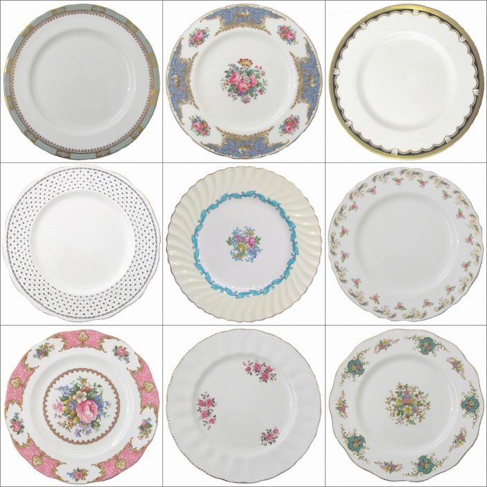 Vintage Dinner Plate Hire Collection