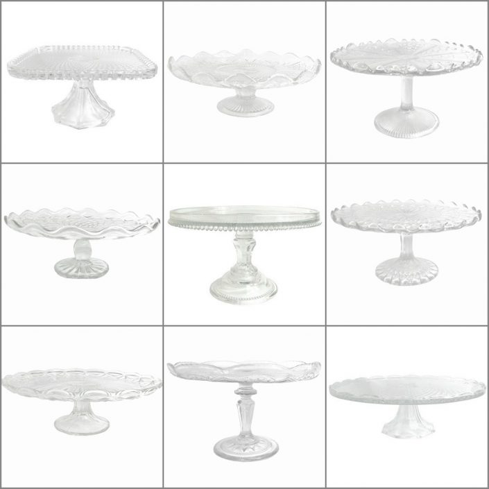 Vintage glass cake stand hire